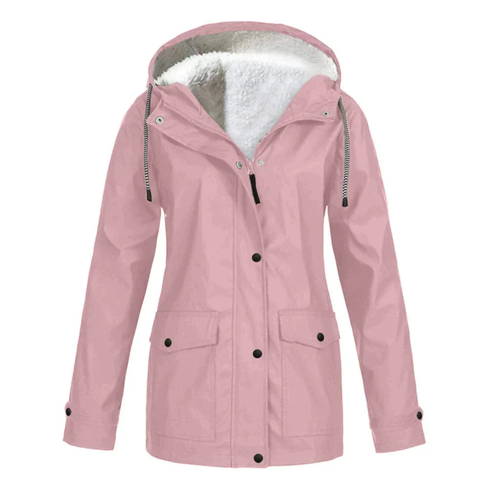 Waterproof Ladies Rain Jacket - Skye-Pink-S-Nora Luxe
