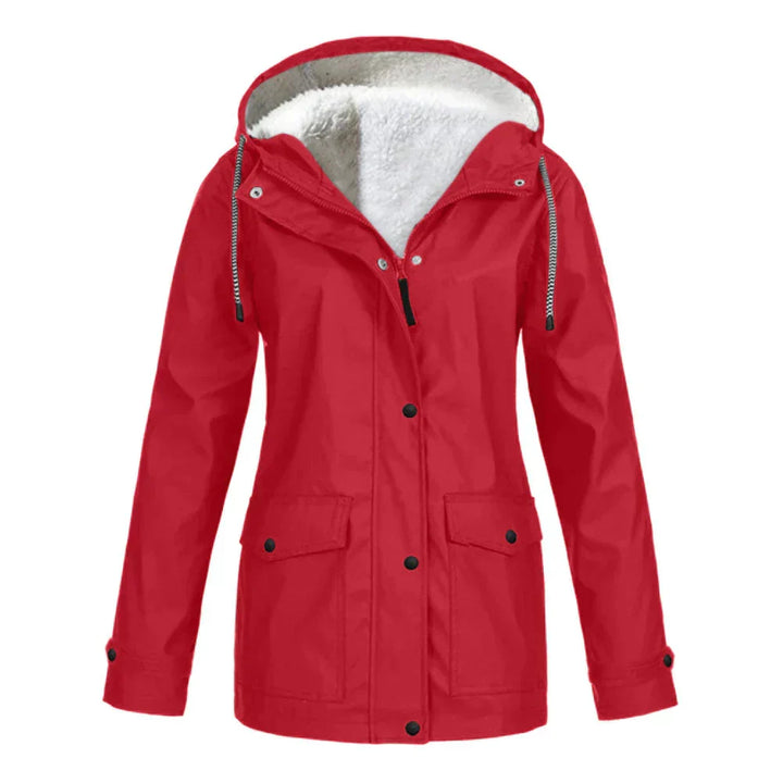Waterproof Ladies Rain Jacket - Skye-Red-S-Nora Luxe