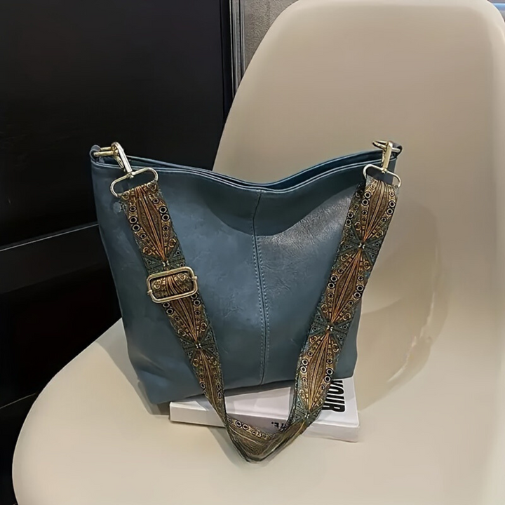 Waterproof Leather Handbags - Mia-Dark Blue-Nora Luxe