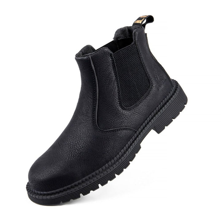 Waterproof Leather Work Boots - Sigvard-Black-7-Nora Luxe
