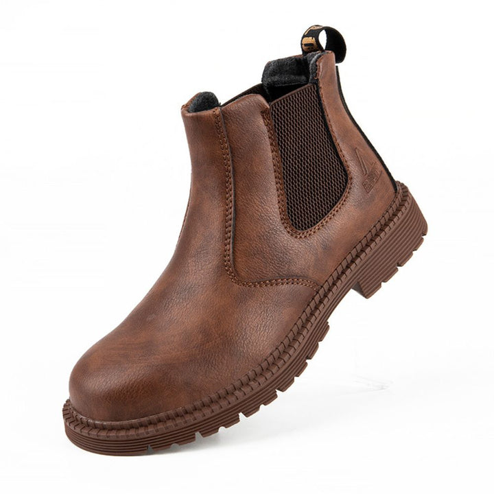 Waterproof Leather Work Boots - Sigvard-Brown-7-Nora Luxe