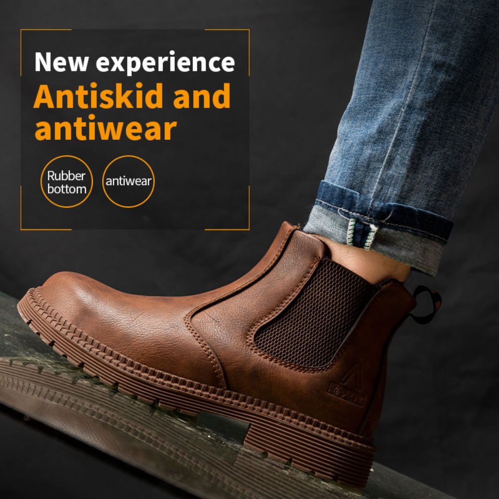 Waterproof Leather Work Boots - Sigvard-Camel-7-Nora Luxe