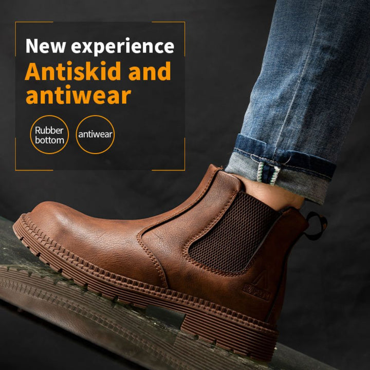 Waterproof Leather Work Boots - Sigvard-Camel-7-Nora Luxe