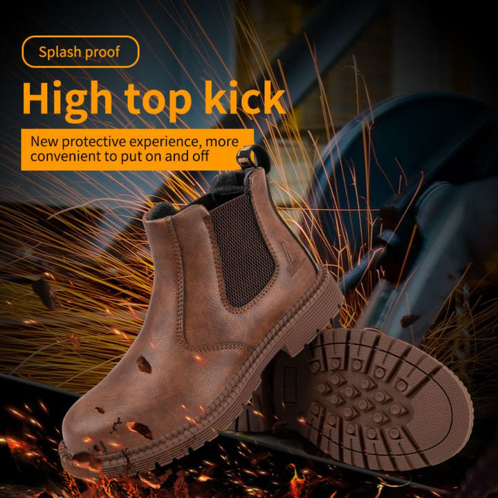 Waterproof Leather Work Boots - Sigvard-Camel-7-Nora Luxe
