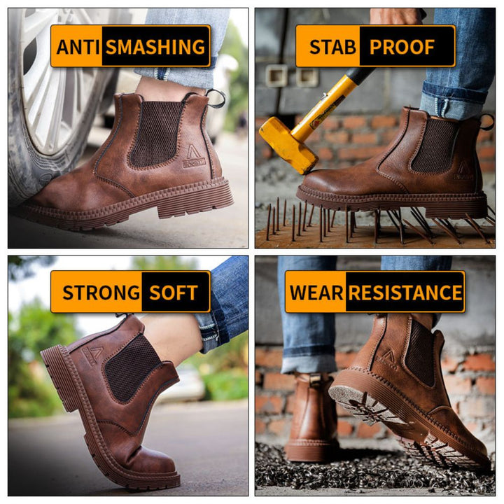 Waterproof Leather Work Boots - Sigvard-Camel-7-Nora Luxe