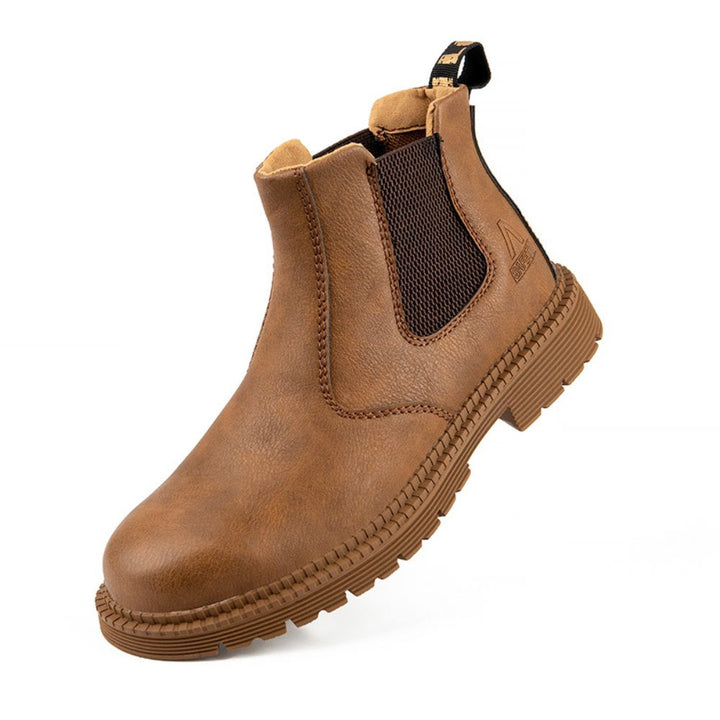 Waterproof Leather Work Boots - Sigvard-Camel-7-Nora Luxe