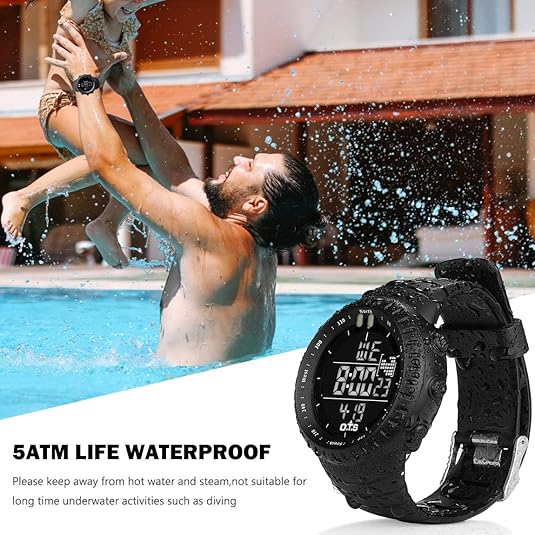 Waterproof Men's Digital Sports Watch - Henry-Black-Nora Luxe