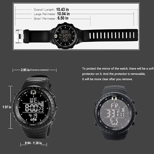 Waterproof Men's Digital Sports Watch - Henry-Black-Nora Luxe