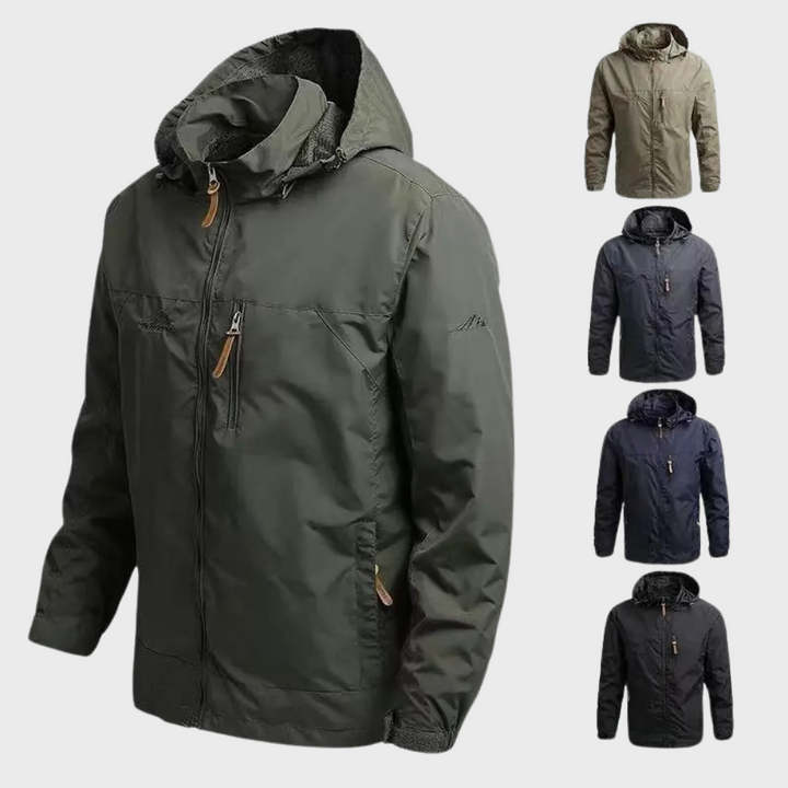 Waterproof Men's Jacket - ElementShield-Black-M-Nora Luxe