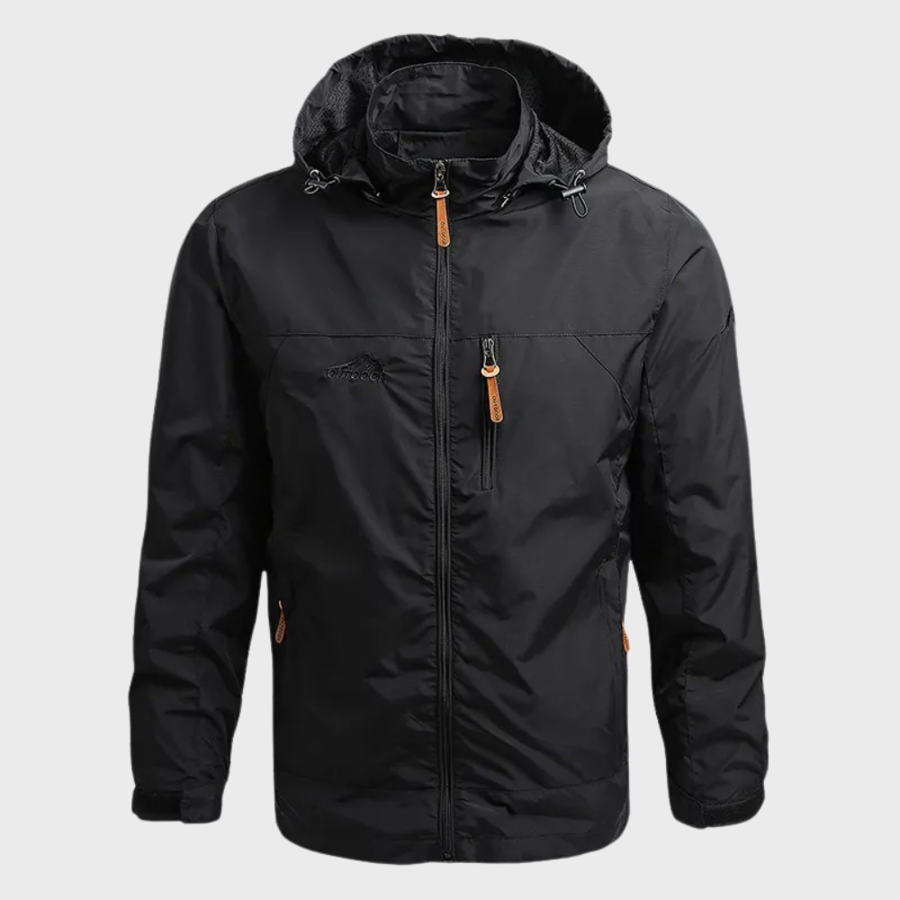Waterproof Men's Jacket - ElementShield-Black-M-Nora Luxe