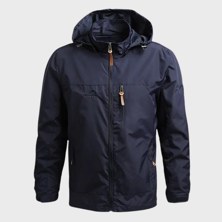 Waterproof Men's Jacket - ElementShield-Blue-M-Nora Luxe
