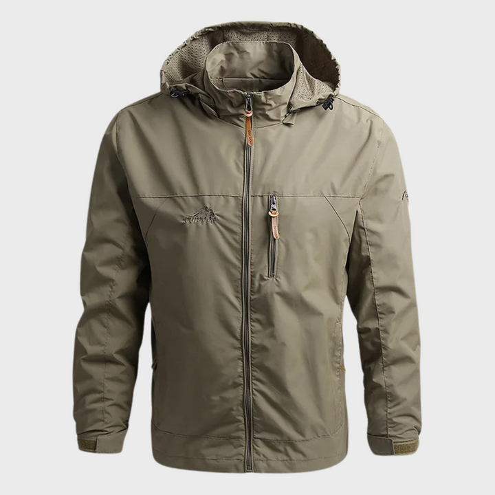Waterproof Men's Jacket - ElementShield-Khaki-M-Nora Luxe