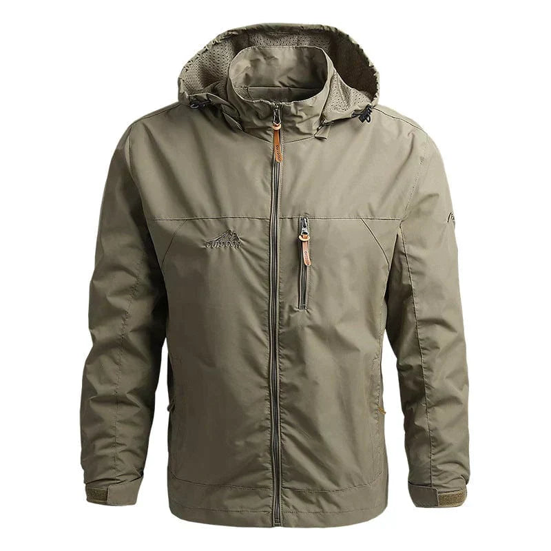 Waterproof Men's Jacket with Hood - Julian-Beige-M-Nora Luxe