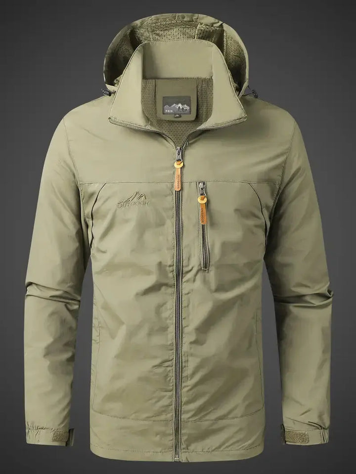 Waterproof Men's Varsity Jacket - StormGuard-Olive Green-M-Nora Luxe