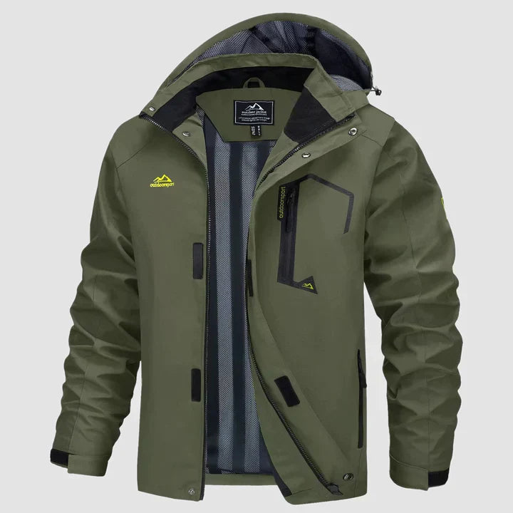 Waterproof Men's Winter Jacket - Viktor-Olive Green-L-Nora Luxe