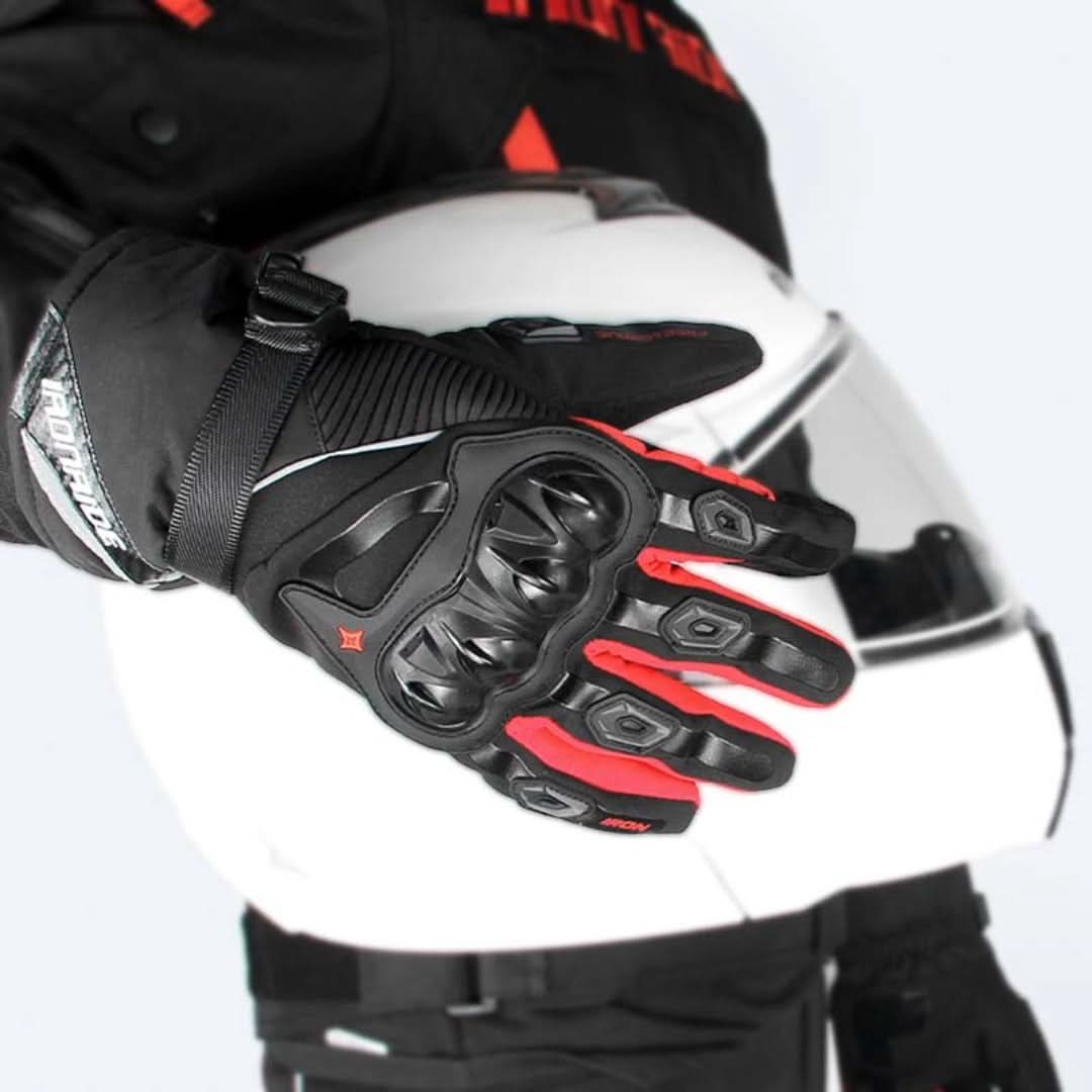 Waterproof Motorcycle Gloves for Winter - ShieldRide-Black-M-Nora Luxe