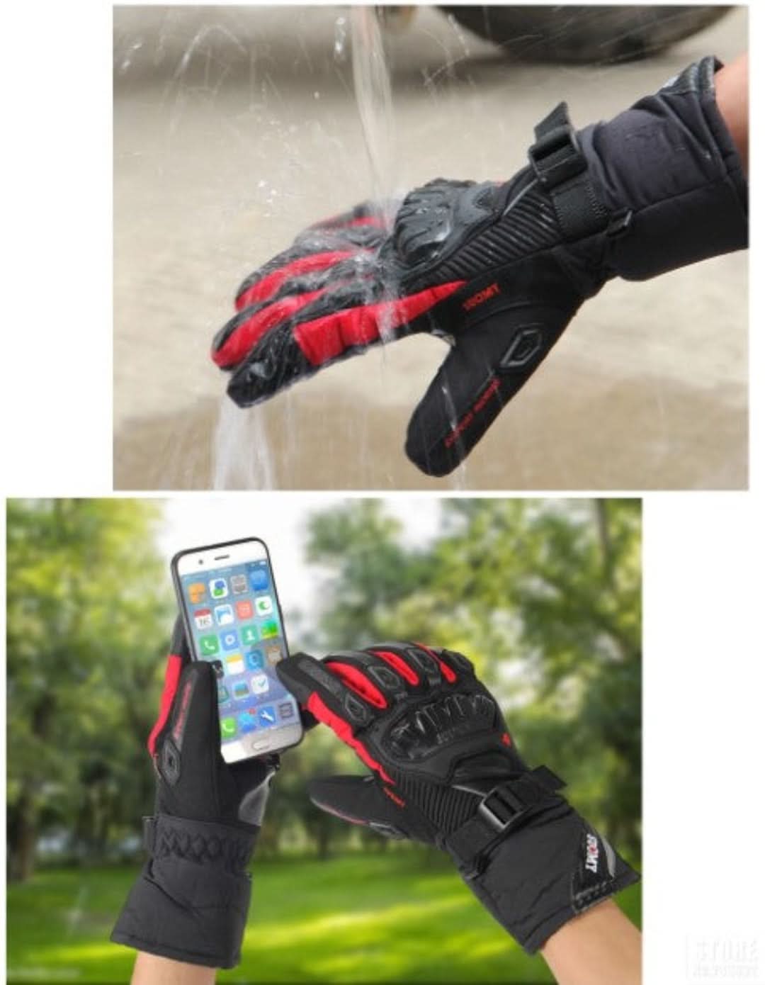 Waterproof Motorcycle Gloves for Winter - ShieldRide-Black-M-Nora Luxe
