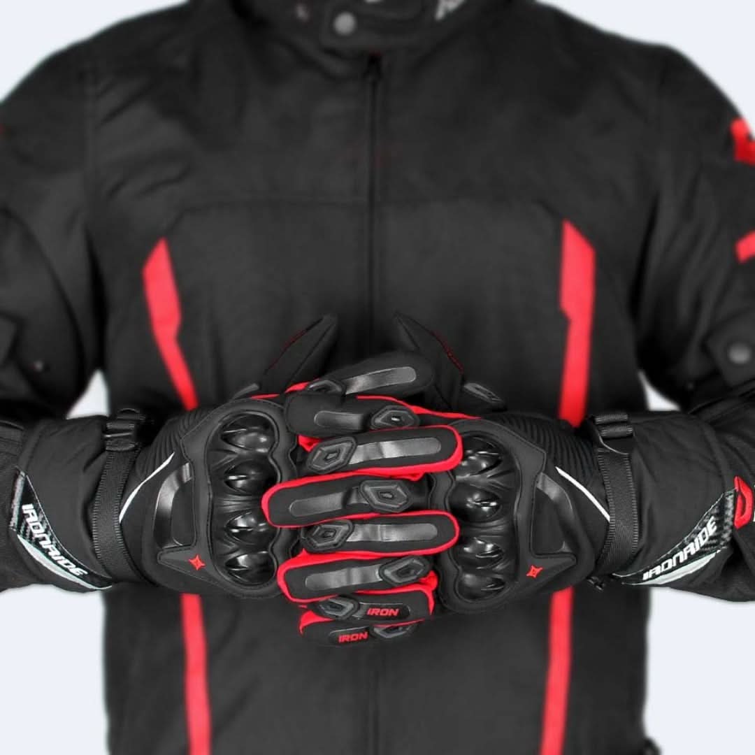 Waterproof Motorcycle Gloves for Winter - ShieldRide-Black-M-Nora Luxe
