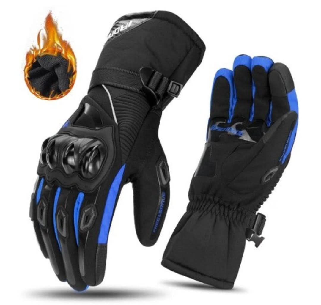 Waterproof Motorcycle Gloves for Winter - ShieldRide-Blue-M-Nora Luxe