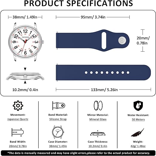 Waterproof Nurses Watch - Denny-Pink-Nora Luxe