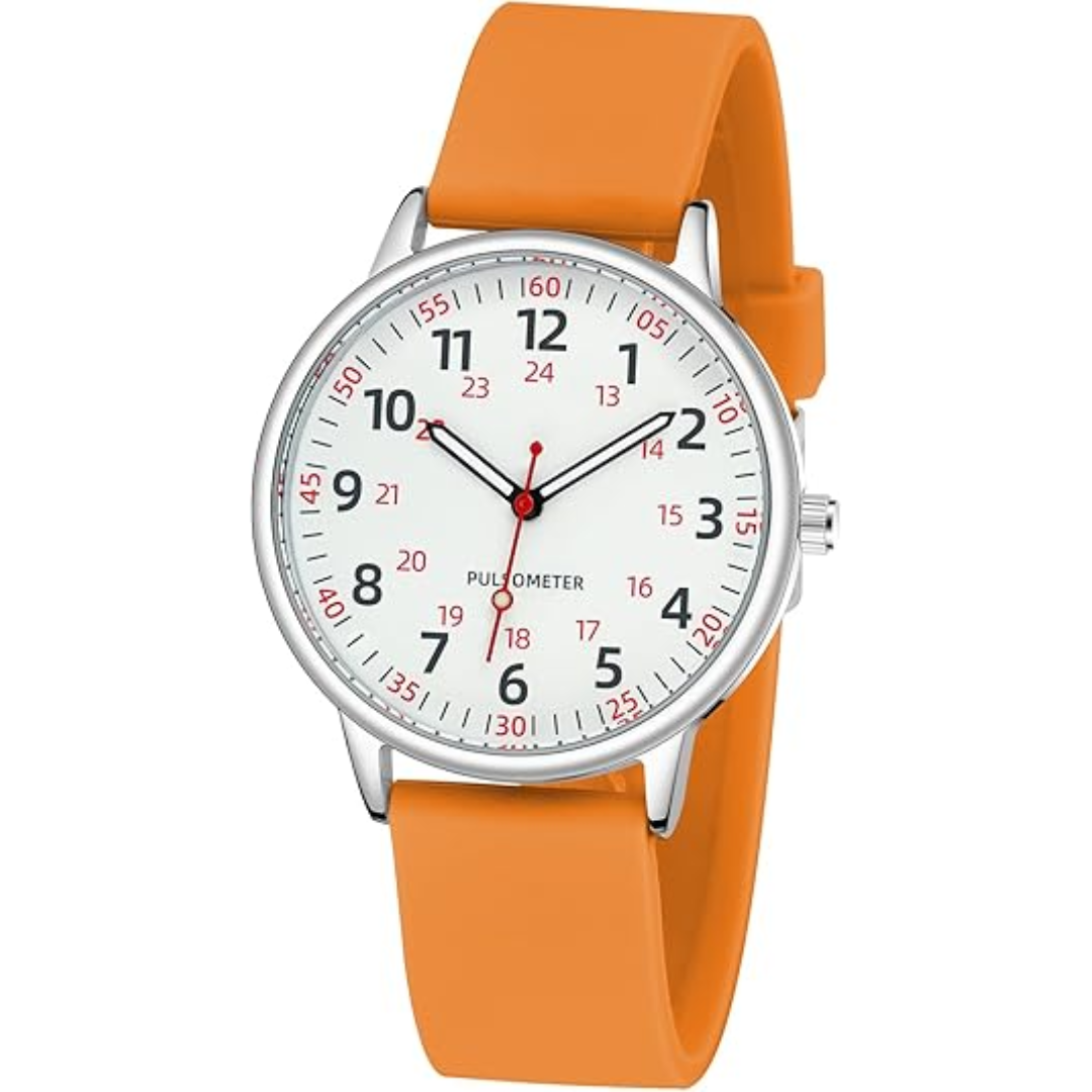 Waterproof Nurses Watch - Femke-Orange-Nora Luxe