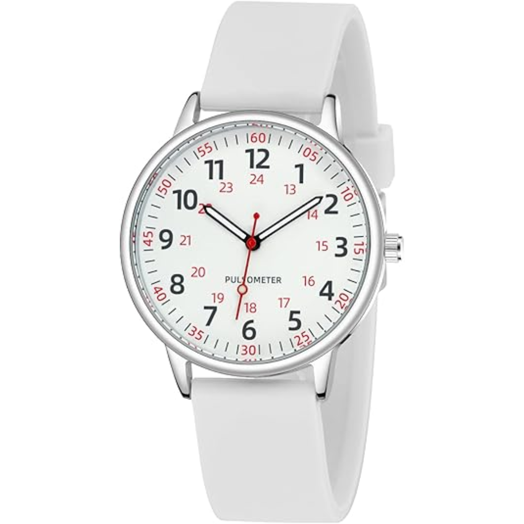 Waterproof Nurses Watch - Femke-White-Nora Luxe