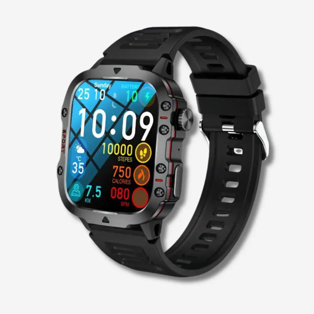 Waterproof Outdoor Smartwatch - TrailMate-Silicoon Black-Nora Luxe