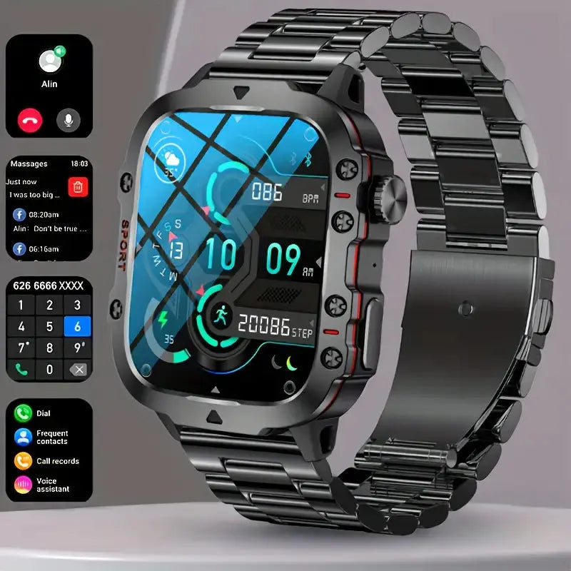 Waterproof Outdoor Smartwatch - TrailMate-Steel-Nora Luxe