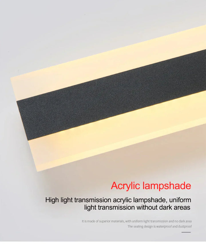 Waterproof Outdoor Wall Lamp - AquaLume-Warm White-11.81 × 3.54 in 9W-Nora Luxe