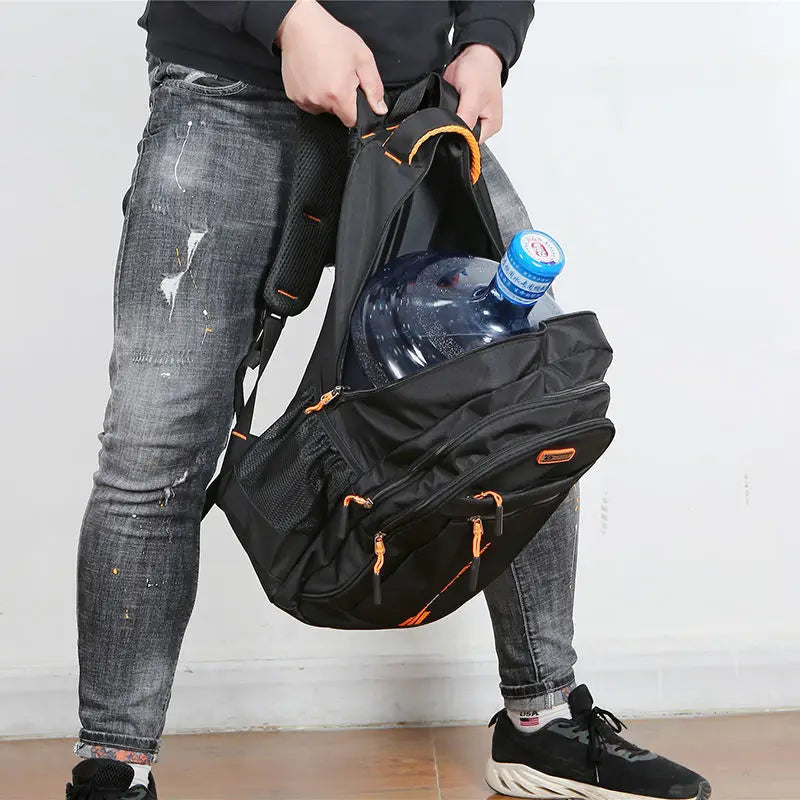 Waterproof Oxford Men's Backpack - UrbanGuard-Black-A-Nora Luxe