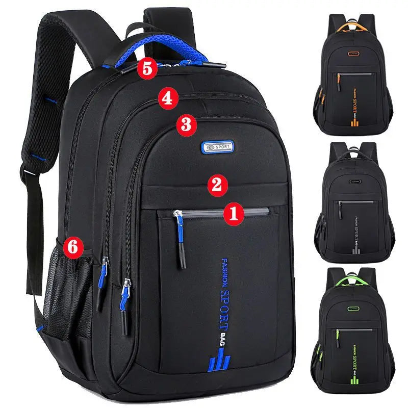 Waterproof Oxford Men's Backpack - UrbanGuard-Black-A-Nora Luxe