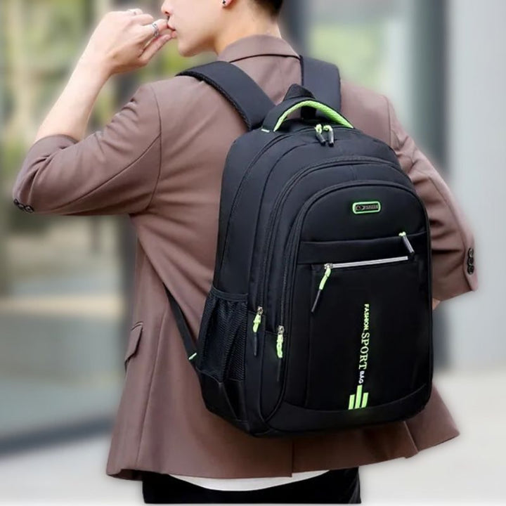 Waterproof Oxford Men's Backpack - UrbanGuard-Black-A-Nora Luxe