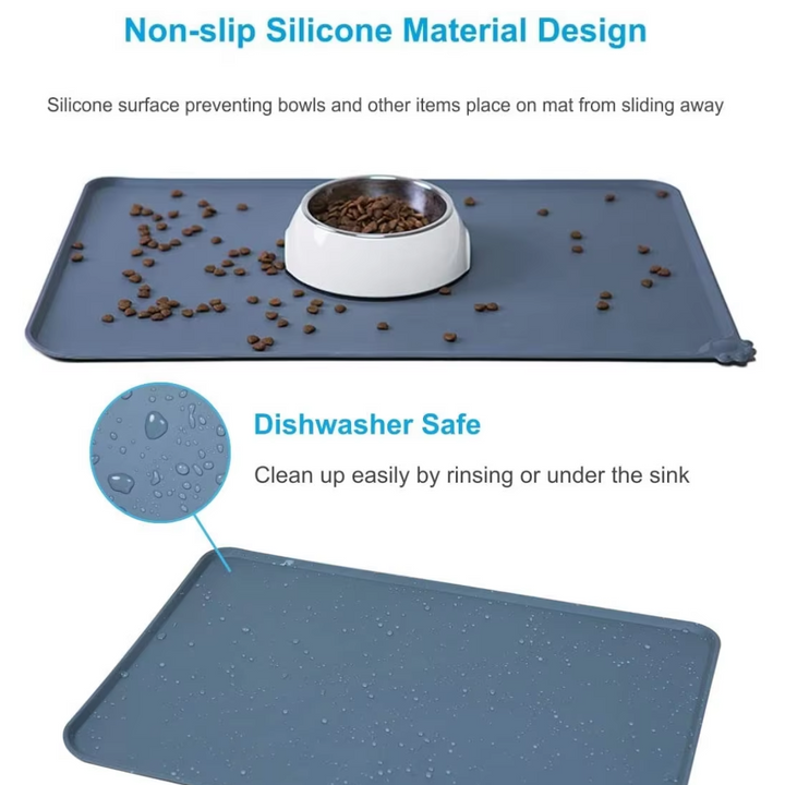 Waterproof Pet Feeding Mat - Protect Your Floors Now!-Black-18.89 x 11.81 inches-Nora Luxe