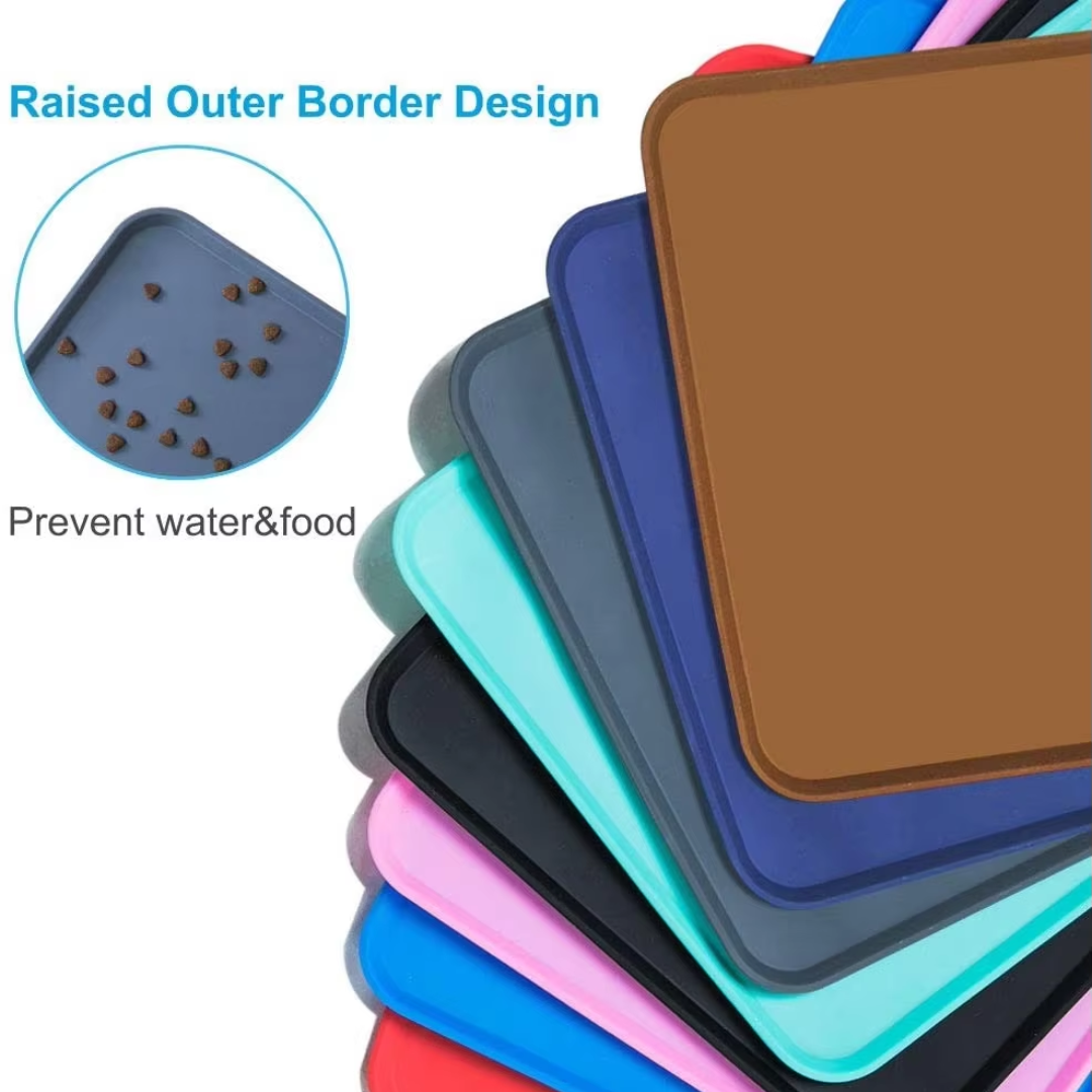 Waterproof Pet Feeding Mat - Protect Your Floors Now!-Black-18.89 x 11.81 inches-Nora Luxe