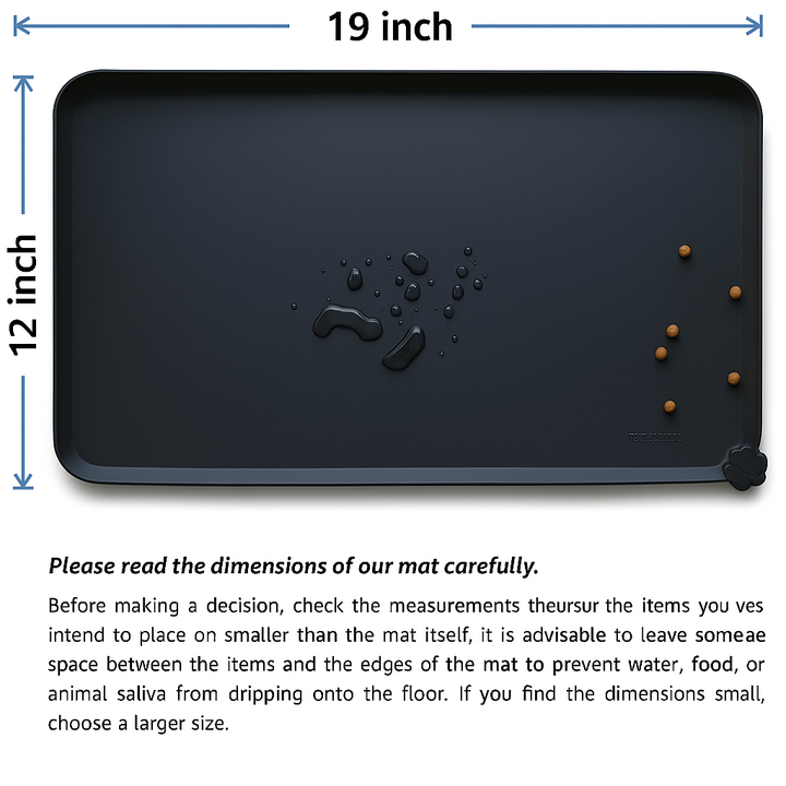 Waterproof Pet Feeding Mat - Protect Your Floors Now!-Black-18.89 x 11.81 inches-Nora Luxe
