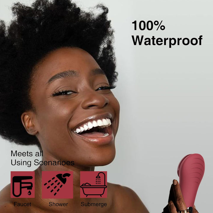Waterproof Rechargeable Face Cleansing Brush-Pink-Nora Luxe