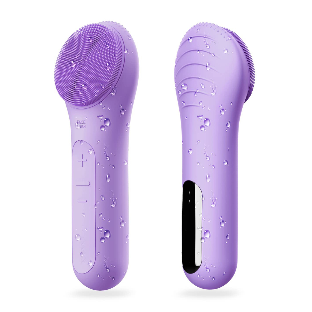 Waterproof Rechargeable Face Cleansing Brush-Purple-Nora Luxe