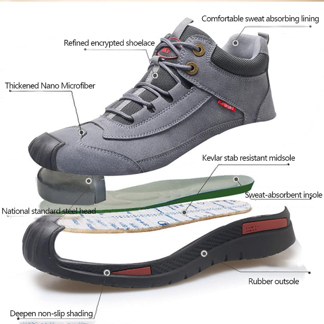 Waterproof Safety Shoes with Style and Comfort - Vigaro-Brown-39-Nora Luxe