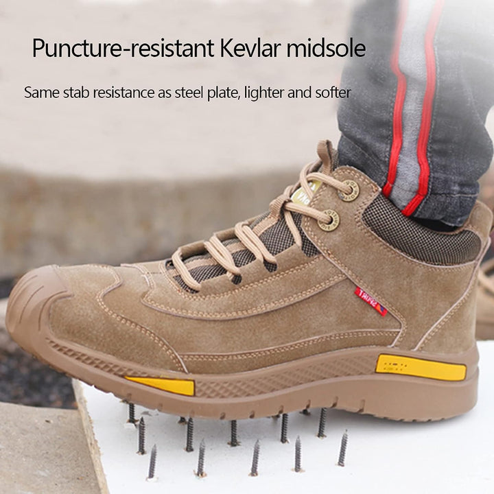 Waterproof Safety Shoes with Style and Comfort - Vigaro-Brown-39-Nora Luxe