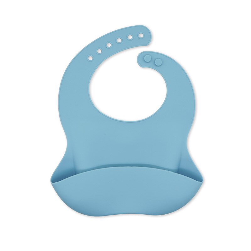 Waterproof Soft Silicone Baby Bibs with Animal Print-Blue-Nora Luxe
