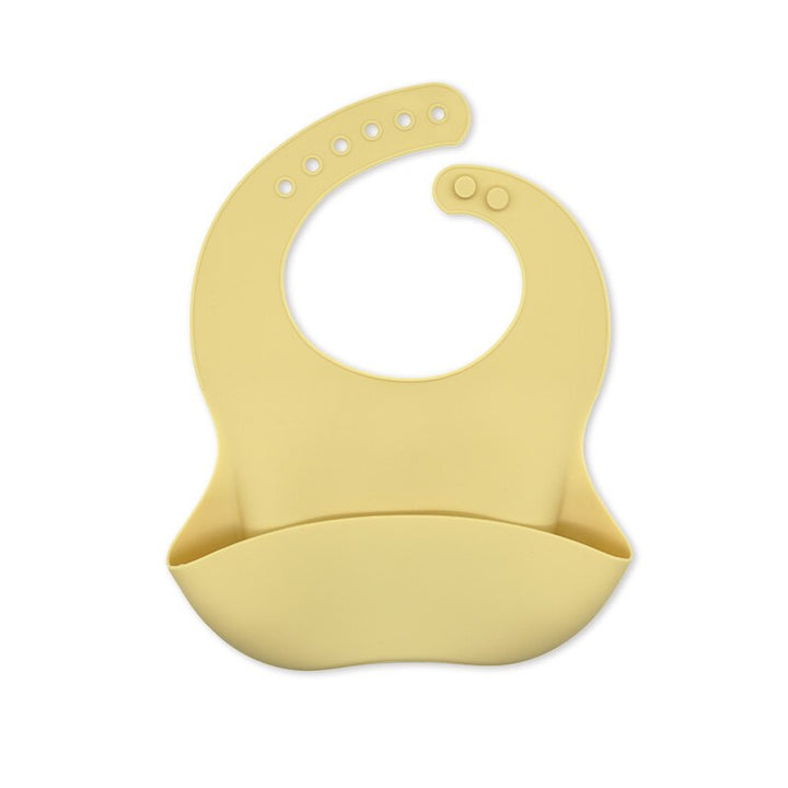 Waterproof Soft Silicone Baby Bibs with Animal Print-Creamy Yellow-Nora Luxe