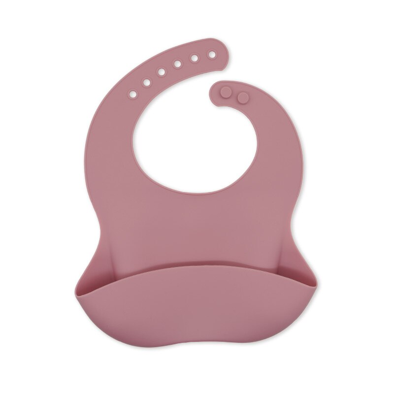 Waterproof Soft Silicone Baby Bibs with Animal Print-Dark Pink-Nora Luxe