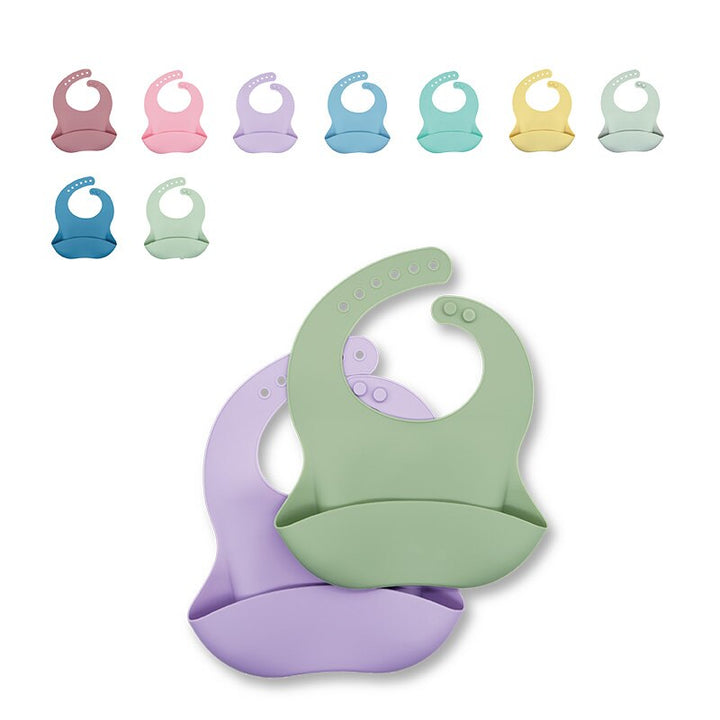 Waterproof Soft Silicone Baby Bibs with Animal Print-Gray-Green-Nora Luxe