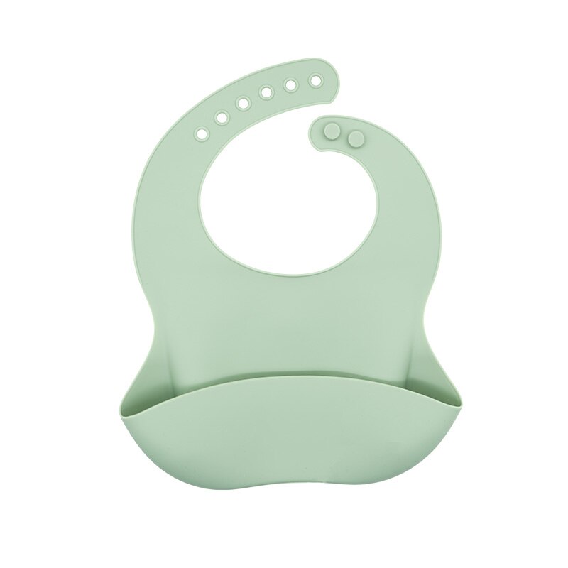 Waterproof Soft Silicone Baby Bibs with Animal Print-Gray-Green-Nora Luxe
