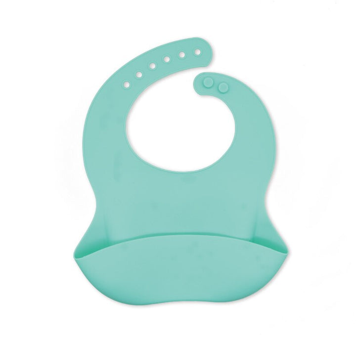 Waterproof Soft Silicone Baby Bibs with Animal Print-Mint Green-Nora Luxe