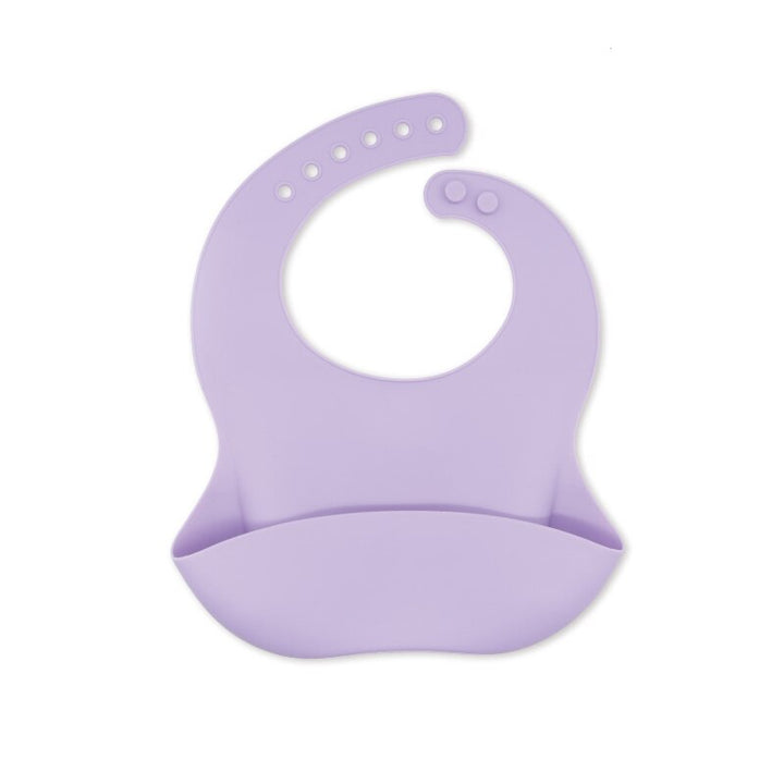 Waterproof Soft Silicone Baby Bibs with Animal Print-Purple-Nora Luxe