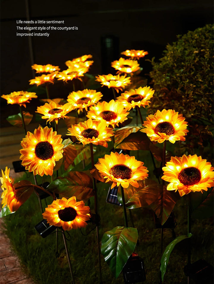 Waterproof Solar Energy Sunflower Lamp - SolarBloom-1-Nora Luxe