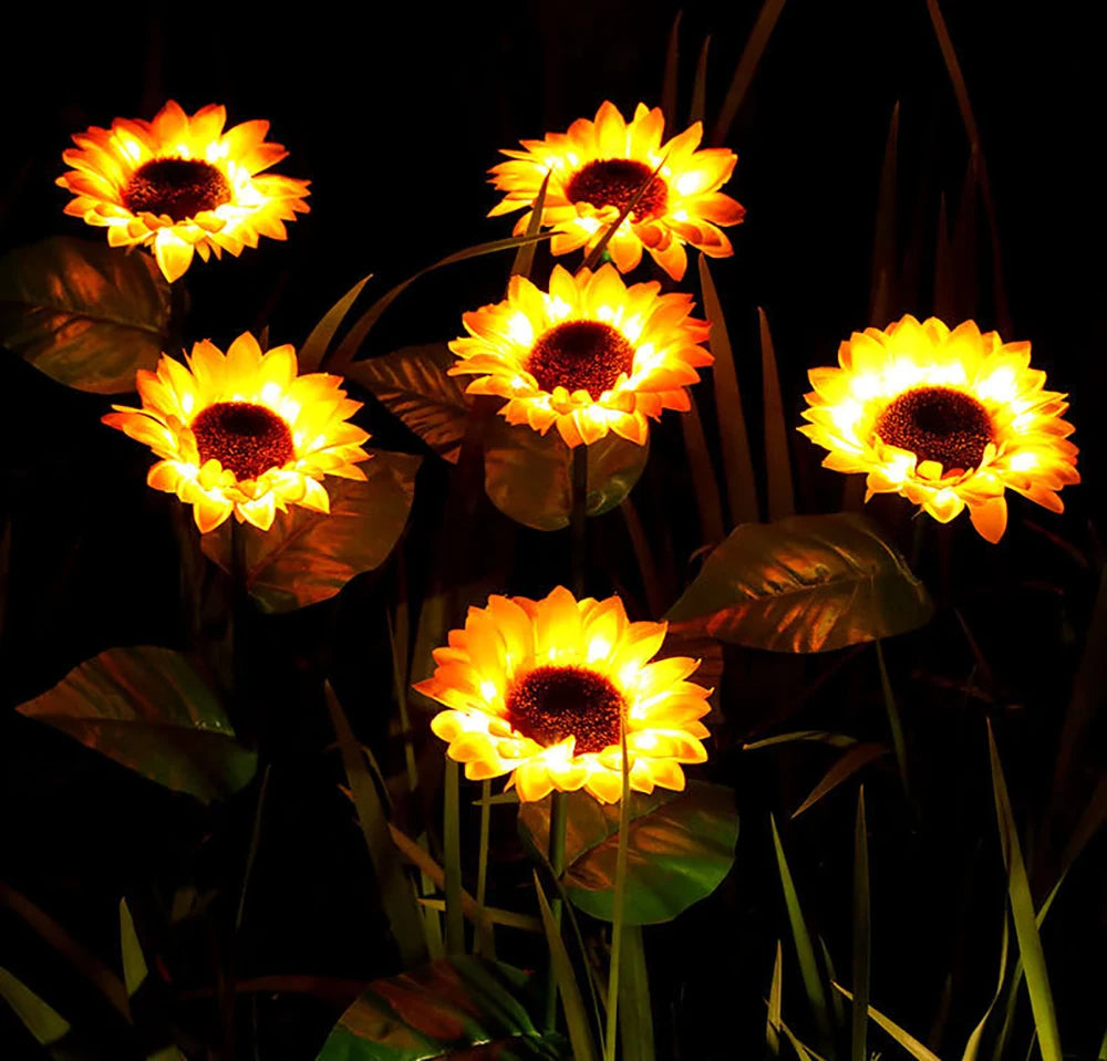 Waterproof Solar Energy Sunflower Lamp - SolarBloom-2-Nora Luxe