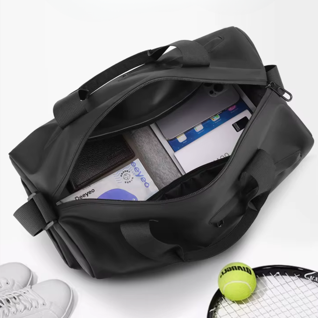 Waterproof Sports Bag with Shoe Compartment - FlexBag Pro-Black-Nora Luxe