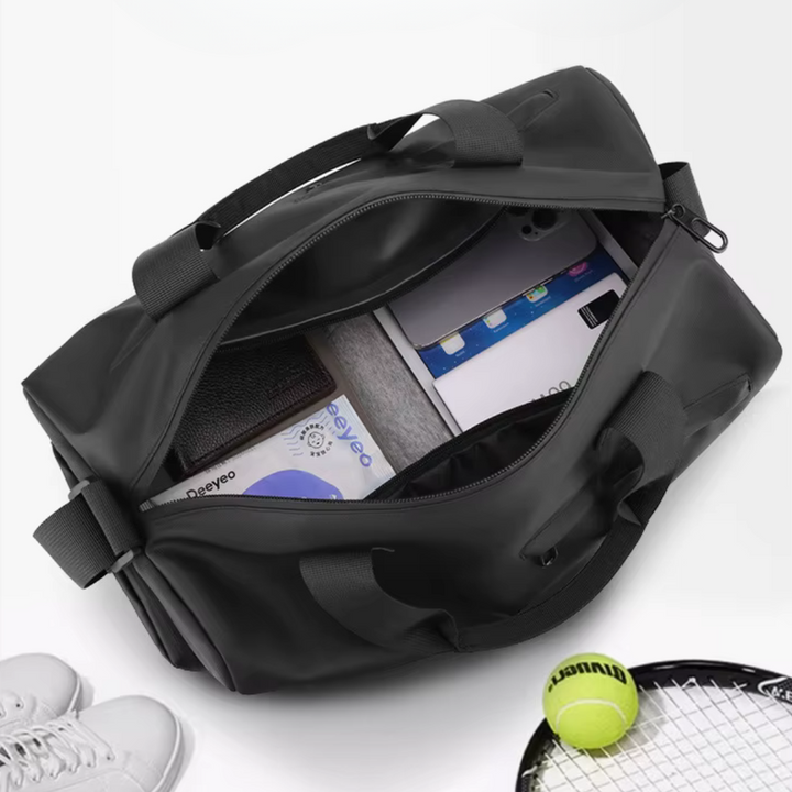 Waterproof Sports Bag with Shoe Compartment - FlexBag Pro-Black-Nora Luxe